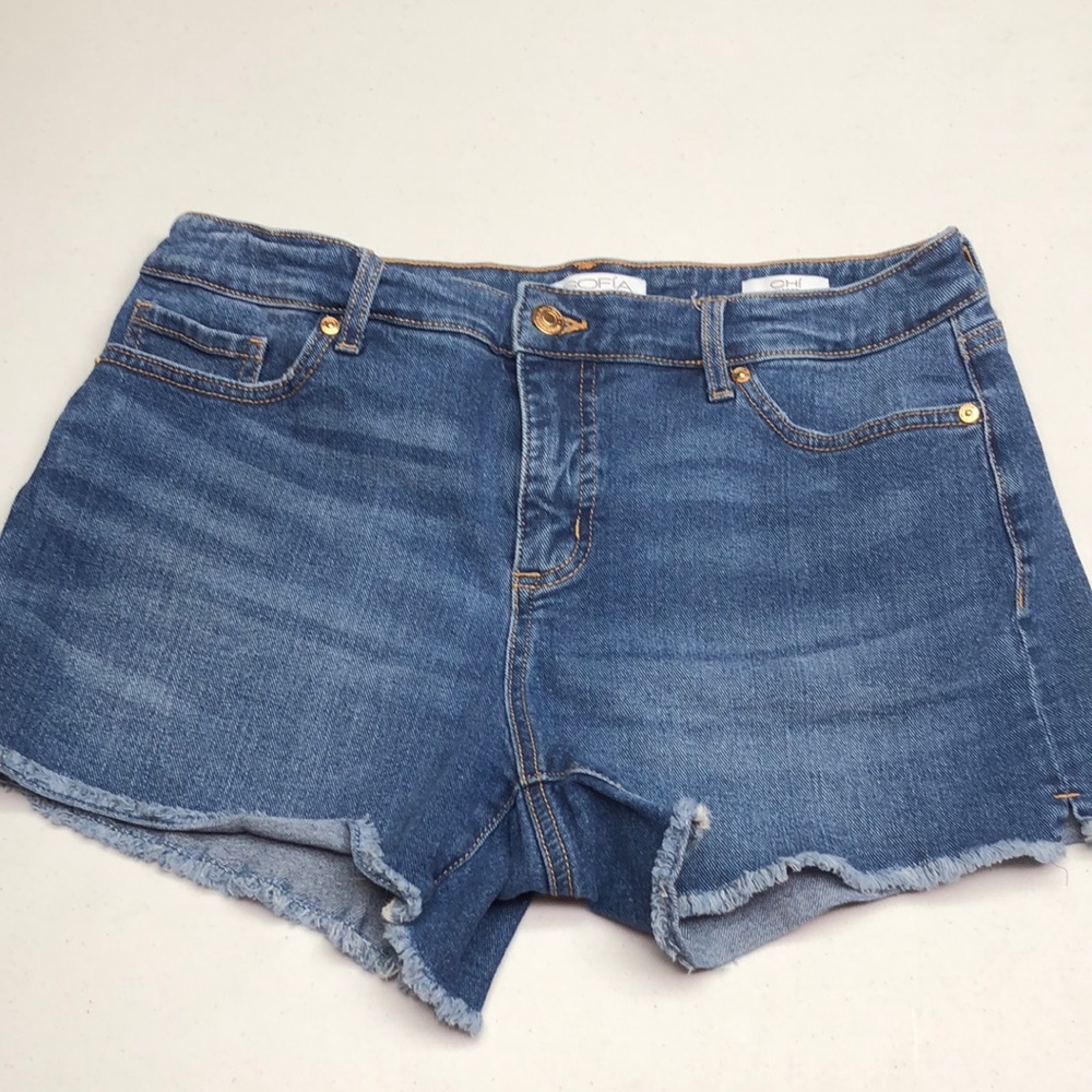 Sofia by Sofia Vergara Blue Jean Shorts Distressed Style